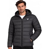 Reebok Mens Puffer Jacket Lightweight Hooded and Packable, Plus Size 2X-5X | Lightweight Soft-Touch Insulation with a Wind- and Water-Resistant Quilted Nylon Shell, Bound Hood and Zippered Pockets