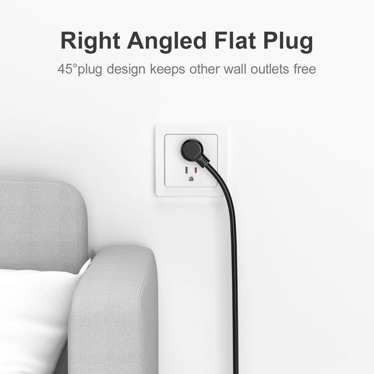 Surge Protector with USB Ports, Witeem Power Strip 5 Outlets and 3 USB Ports, 5V/3.4A Flat Plug, 2100 Joules, 6 Feet Long Extension Cord for iPhone iPad PC Home Office Travel, ETL Listed, Black: Home Audio & Theater