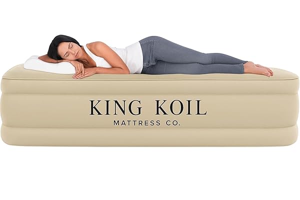 KING KOIL PLUSH PILLOW TOP TWIN AIR MATTRESS...