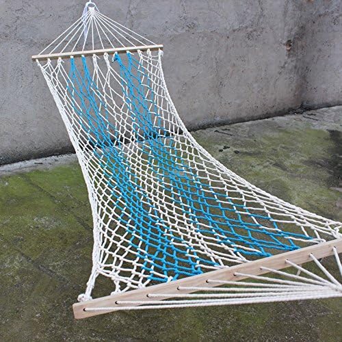 POTTER Outdoor indoor mesh hanging sheets thickening cotton rope with wooden stick hammock swing