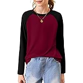 blibean Tween Girls Color Blocked Long Sleeve T-Shirt Size 6-15 Years
