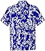 LA LEELA Men's Aloha Hawaiian Shirt Short Sleeve Button Down Casual Beach Party Blue