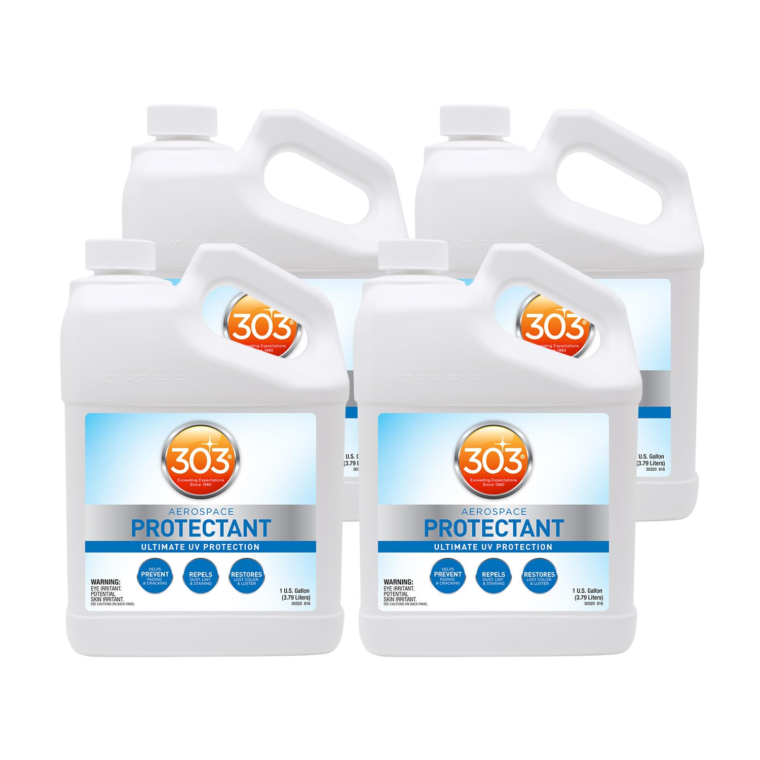 Photo 1 of 303 Products Aerospace Protectant – UV Protection – Repels Dust, Dirt, & Staining – Smooth Matte Finish – Restores Like-New Appearance – 128 Fl. Oz. (30320-4PK)