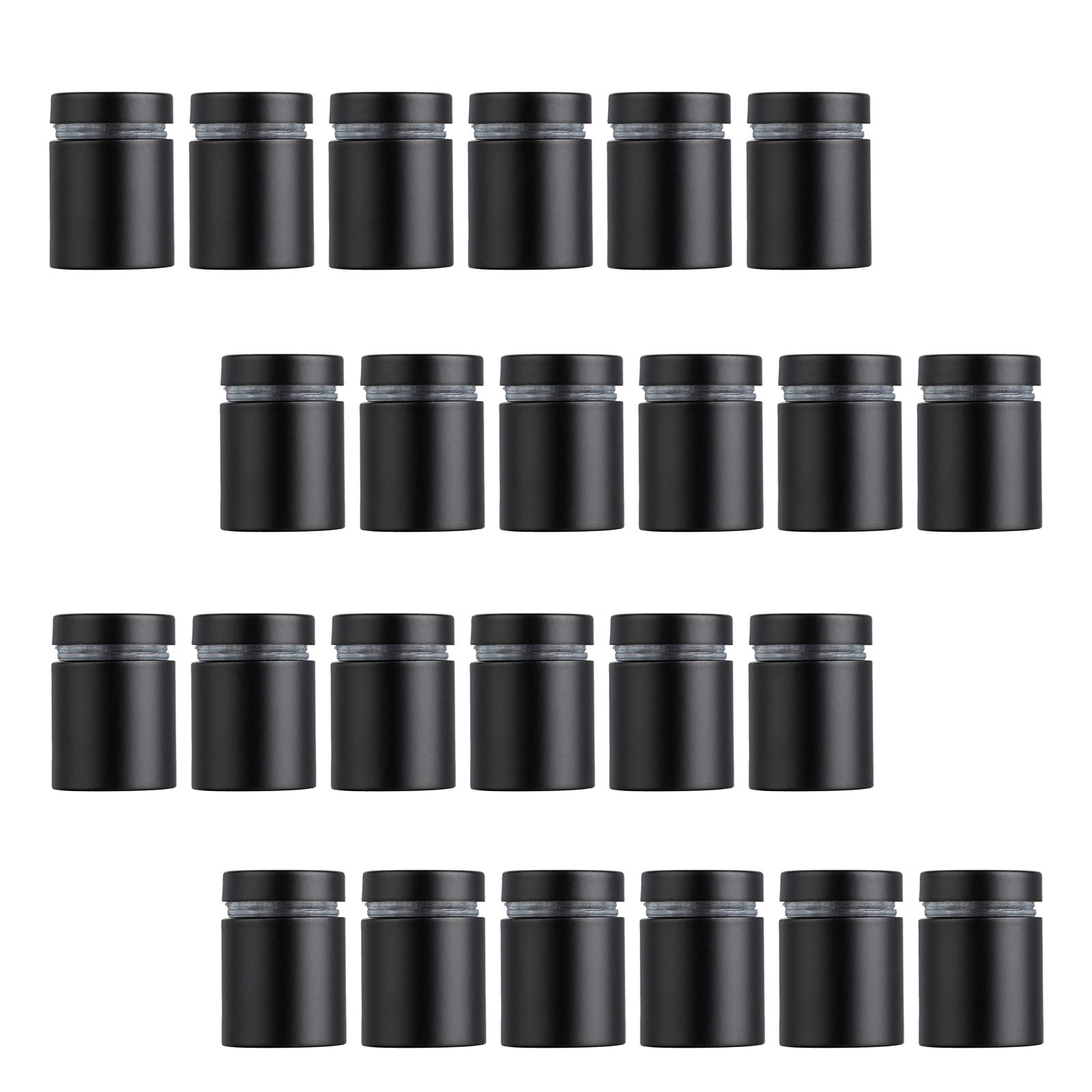 IGNPION 24Pcs Sign Standoff Screws Wall Mount Advertisement Fixings Bolts Hardware Advertising Glass Holders Nail for Picture Frames Office Advertisements Poster Sign Displays (19mmx 25mm, Black)