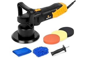 C P CHANTPOWER Buffer Polisher, 6 Inch Dual Action Polisher with Variable Speeds, Detachable Handles, Polishing Pads for Car Polishing, Sanding, Waxing
