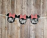 OrangeDolly OH TWO -DLES! Banner | 2nd Minnie mouse party supplies | Minnie Mouse Birthday Banner | Minnie Birthday Decorations (Red Bow)
