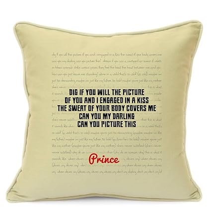 Prince Song Lyrics Quotes Cotton Cushion Cover For Sofa 18 Inch 45