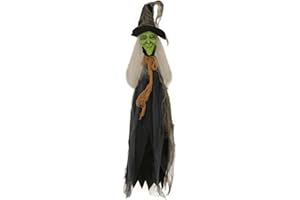 Haunted Hill Farm 2.5 ft. Lighted Witch Stake, Spooky Halloween Decoration for Walkways, Lawn, or Planters with Touch Activated Flashing Red Eyes, Battery Operated Outdoor Halloween Decorations