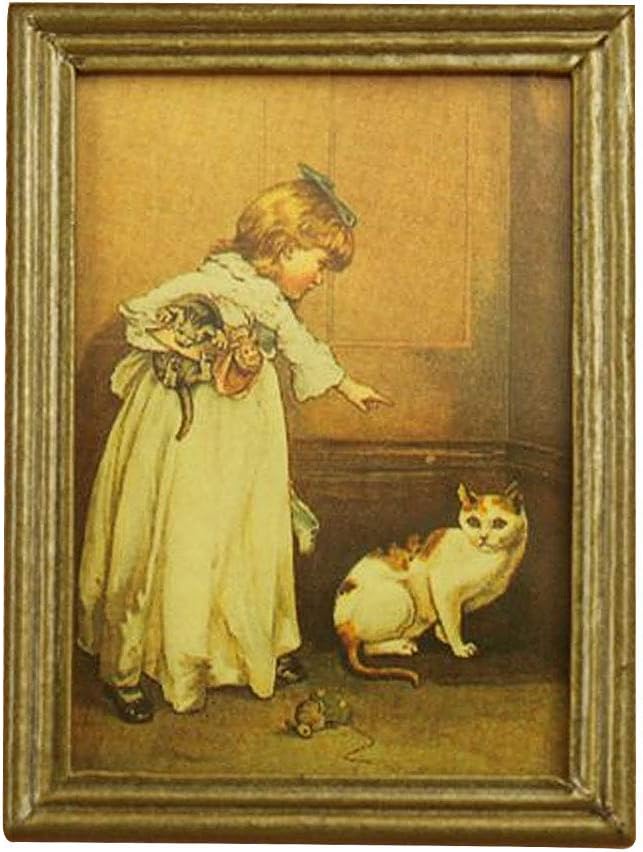Nysunshine 1:12 Miniature Dollhouse Antique Oil Painting, DIY Wooden Living Room Furniture Decor Dollhouse Accessories
