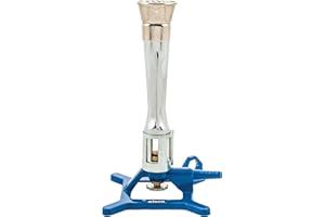 EISCO Meker Bunsen Burner, Natural Gas - Flow Control, Flame Stabilizer, Air Adjustable Cast Iron StabiliBase, Anti-Tip Design with Handle Suitable for use- Eisco Labs