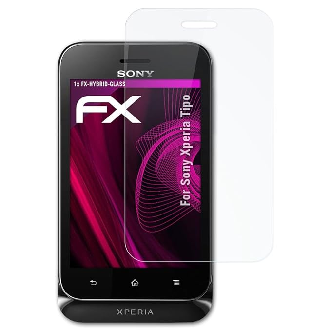 atFolix Glasfolie kompatibel mit Sony Xperia Tipo Panzerfolie, 9H Hybrid-Glass FX Schutzpanzer Folie
