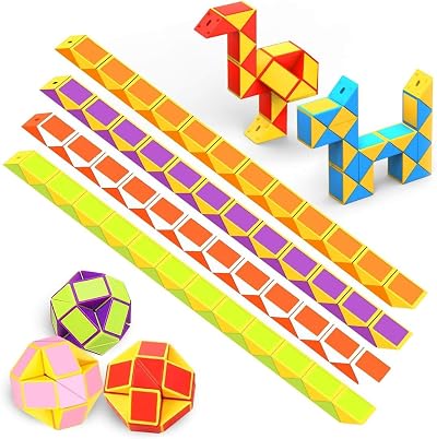 WEARXI 12 Packs Magic Snake Cube Fidget Toys Party Bag Fillers 5-12
