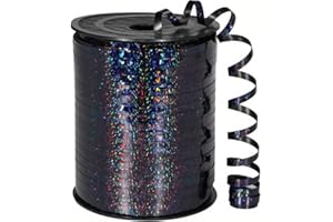 1PC Waterproof Black Curling Ribbon - 1 Pack 250 Yards Plastic Gift Wrap Ribbon for Balloons, Crafts, Floral Decorations, Hol