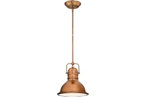 Westinghouse 63084A Boswell One-Light LED Indoor Mini Pendant, Washed Copper Finish with Frosted Prismatic Lens