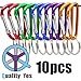 QY 10PCS 1.91 Inch Long Colored Spring Snap Hook Rings Aluminum Alloy Keychain Clip Buckle With Keyring D Shape