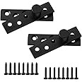 Alise 3'' Pivot Hinge Rotating Door Hinge 360 Degree Offset-Axes Rotation Hidden Door Hinge Concealing Hinges Up Down Shaft Hinges,Heavy Duty Stainless Steel Door Hardware,Black Finish,Pack of 2