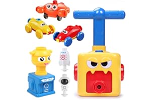 NEXTAKE Balloon Powered Car Balloon Launch Toy Inertial Power Vehicle Toy Air Powered Racer Launcher Spaceman Rocket Cute Crab STEM Toy for Kids with 12 Balloons and Blue Launch Tower (Monster)