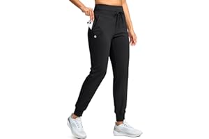 G Gradual Women's Fleece Lined Joggers 28"/30"/32" High Waisted Sweatpants Water Resistant Thermal Warm Pants Zipper Pockets