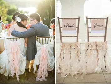 Amazon Com Bride Groom Wedding Party Photo Props Chair Signs