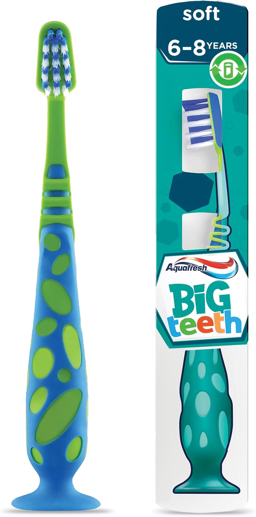 Aquafresh Kids Toothbrush Big Teeth 6-8 Years Soft Bristles Plastic Free
