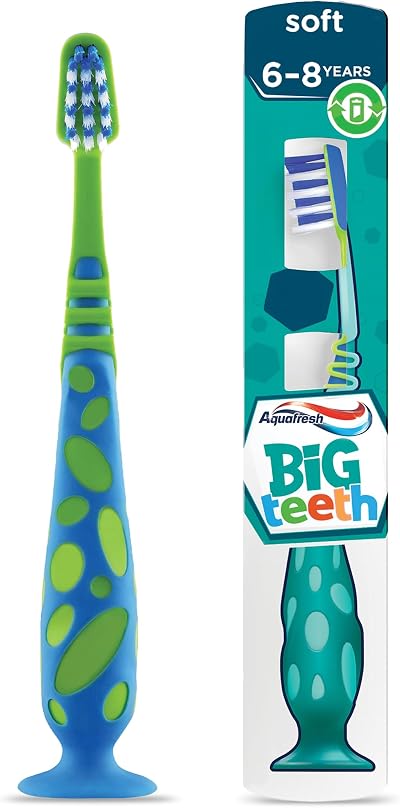 Aquafresh Kids Toothbrush Big Teeth 6-8 Years Soft Bristles Plastic Free