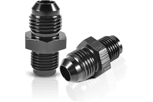 PFCKE 6AN Male to 1/2 x 20 Inverted Flare Thread Adapter Fittings Aluminum Straight Black Pack of 2