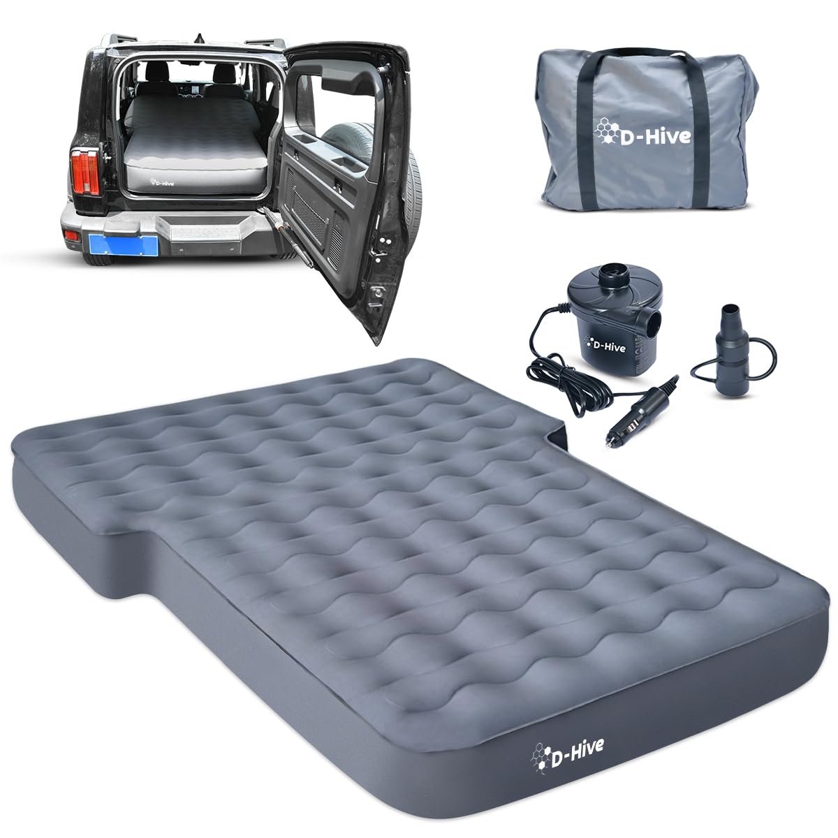 Photo 1 of D-Hive SUV Air Mattress, Ultra-Thick Material Extra-High Car Air Mattress, SUV Mattress for Toyota 4runner, Jeep Wrangler, Car Mattress Inflatable GreyLPNPMEQ1632625
