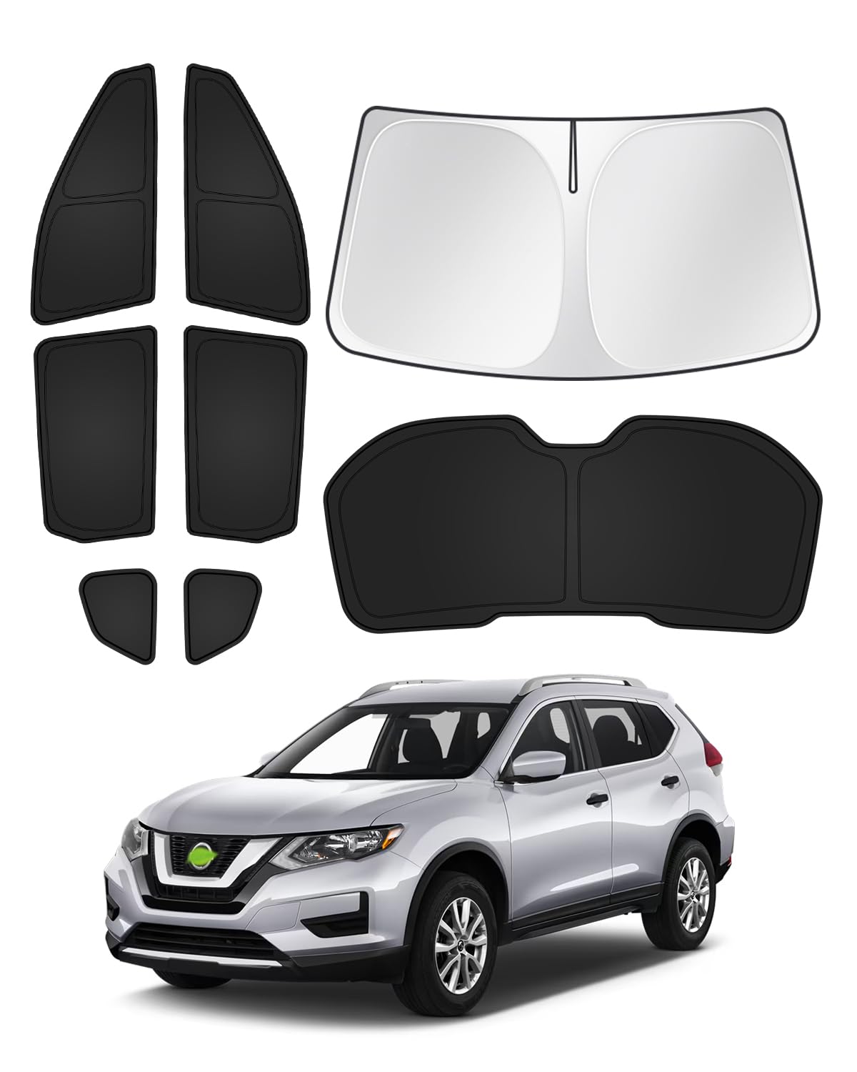 Photo 1 of Canvcle Sunshades for 2014-2020 Nissan Rogue (Not for Rogue Sport) Accessories Windshield Sun Shade Side Rear Window Shade Cover Sun Visor Shield Privacy Protection Keep Vehicle Cool Black 8PCS