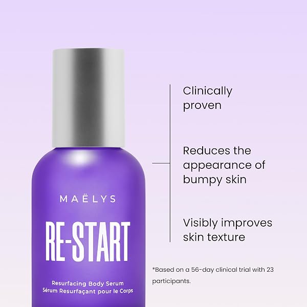 MAËLYS RE-START RESURFACING BODY SERUM – AHA EXFOLIATING TREATMENT WITH HYALURONIC FUSION, GLYCOLIC ACID, AND NIACINAMIDE FOR BUMPY SKIN AND UNEVEN TEXTURE (3.5 FL OZ)