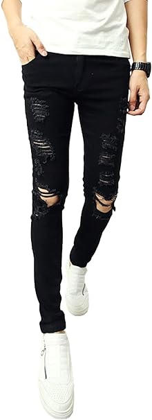 Amazon スノーラル デニムパンツ ダメージ スキニー ストレッチ