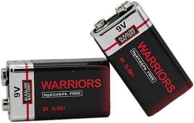 Warriors 9V Alkaline Battery 6LR61 Long Lasting 9 Volt Battery 1604D MN1604