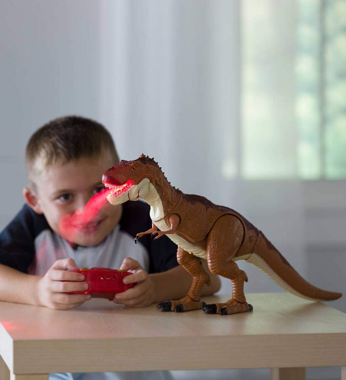 HearthSong Remote-Control Steam-Breathing T-Rex That Stomps, Growls, Blows Safe Steam, and Lights Up