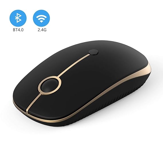 Jelly Comb Kabellose Bluetooth Maus, 2.4G+Bluetooth Maus Schnurlos Wireless Optische Bluetooth Maus für PC/Tablet / Laptop un