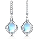 Earship Moonstone Jewelry for Women s925 Sterling Silver Moonstone Leverback Dangle Drop Earrings for Women Jewelry Christmas Birthday Gifts