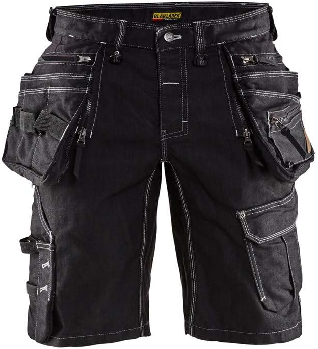 BLĂ
KLĂDERBlĂ„klĂ€der 19921141 Craftsman Stretch Shorts, Cordura Denim, Black, Size: C46