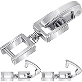 Mxxipp 3pcs Necklace Bracelet Extenders, Foldover Watch Band Extension Clasp, Copper Extension Jewelry Clasps for Jewelry Making- Silver
