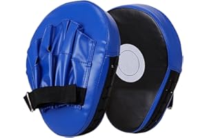 1 Pair Boxing Curved Focus Punching Mitts Thickened Boxing Mits Kickboxing Striking Target Pads PU Leather Training Hand Pads