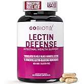GOBIOTIX Lectin Defense - Lectin Blocker Supplement for Leaky Gut with MSM and Digestive Enzymes - Aids in Intestinal Health for Women and Men - Non-GMO + Gluten Free - 60 Capsules (1)