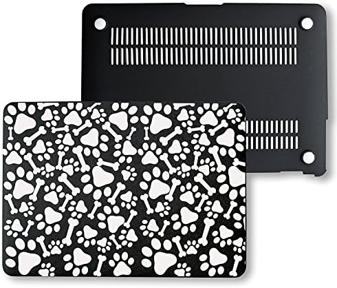 MacBook Air 13 Case, Ultra Slim Lightweight PU Leather Black Hard Shell Snap On Protective Case Cover - Fits on MacBook 13.3 inch Air (Only for Model number A1466 &amp; A1369) (Animal Footprint)