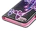 iPod Touch 5 Case, iPod Touch 6 Wallet Case - Mavis's Diary Colorful Painted Purple Dream Butterfly Premium PU Leather Cover for Apple iPod Touch 5th & 6th Generation