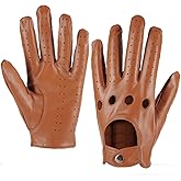 MGGMOKAY Mens Touchscreen Unlined Leather Driving Gloves