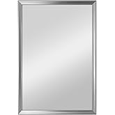 MCS 26.5x38.5 Lara Large Wall Mirror, Pewter Traditional Rectangle Mirror, Vertical & Horizontal Wall Hanging Mirror for Bath