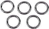 VBESTLIFE 5PCS Zinc Alloy Round Carabiner Snap Hook Keychain Buckle 28mm Black view 1