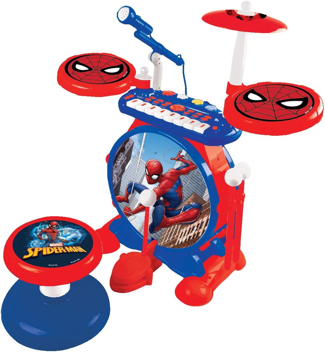 Lexibook, Spider-Man, Electronic Set for Children Musical Toy Game, Realistic Drum Sound, 8-Keys Keyboard, MP3 Plug - Image 4