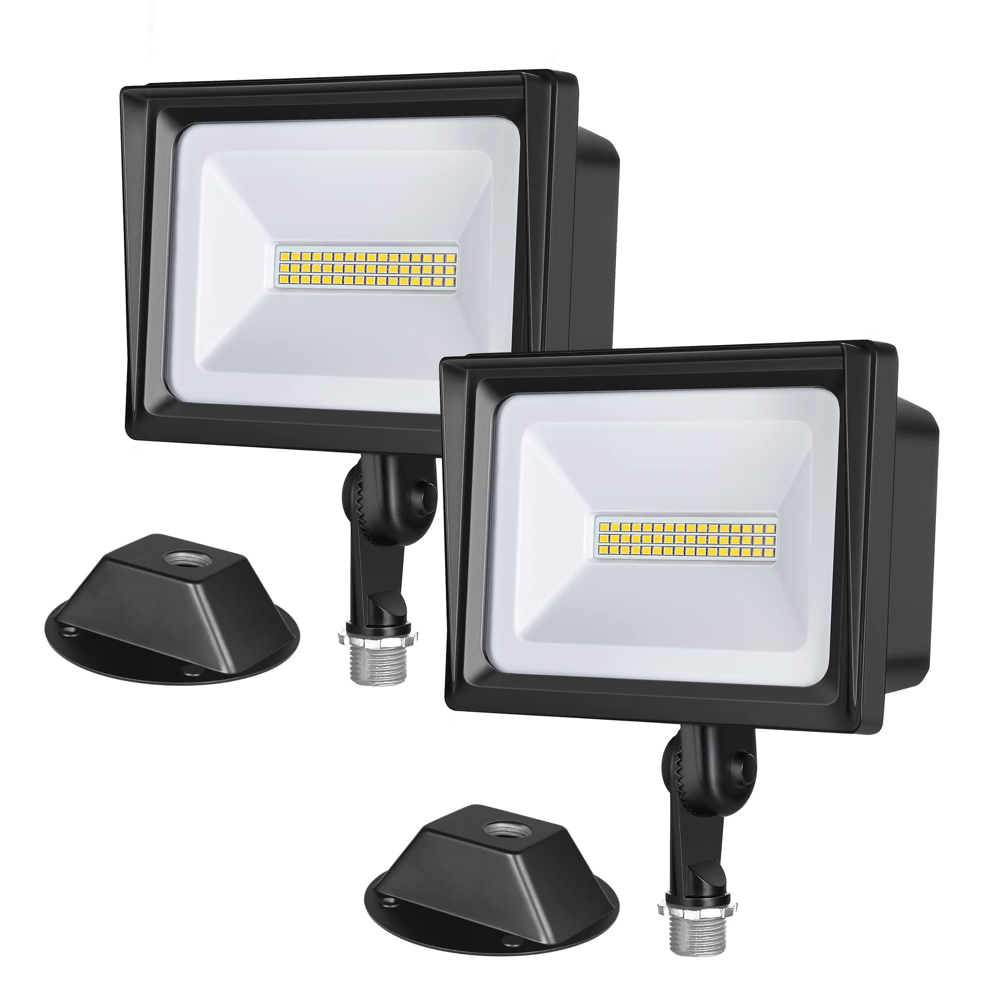 Photo 1 of DEWENWILS 2 Pack 34W Flood Lights Outdoor, 3200 LM Super Bright(400W Halogen Equivalent) IP65 Waterproof Knuckle Mount LED Flood Light, 5000K Led Security Light for Landscape, Garden, Yard, Garage