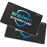 WHonor RFID Blocking Card 2 Pack, Anti-Theft Debit &amp; Credit Card Protector | Contactless NFC Blocker, Slim Security Card, Wallet Shield &amp; Purse Protection, Premium PVC, Waterproof &amp; Scratch-Resistant