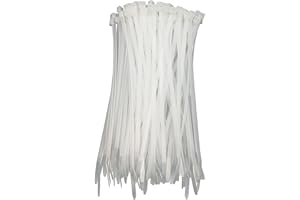 HS Clear Zip Ties 6 Inch Small (100 Pack) 18 LBS Self Locking Cable Tie Straps White Nylon Ties Thin,Strong and Durable