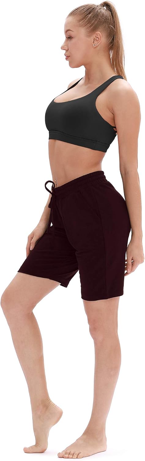 icyzone Athletic Running Yoga Shorts for Women - Women's Workout Active Lounge Bermuda Shorts with Pockets: Clothing