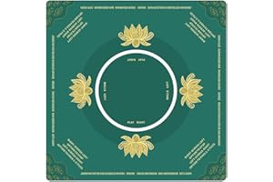 DROUNPHI Premium Mahjong Mat - 3.8mm Thickened Noise Reduction Mahjong Mat for Table, 31.5x31.5 Inch Non-Slip Table Mat for Poker Card Board & Tile Games, Dominoes