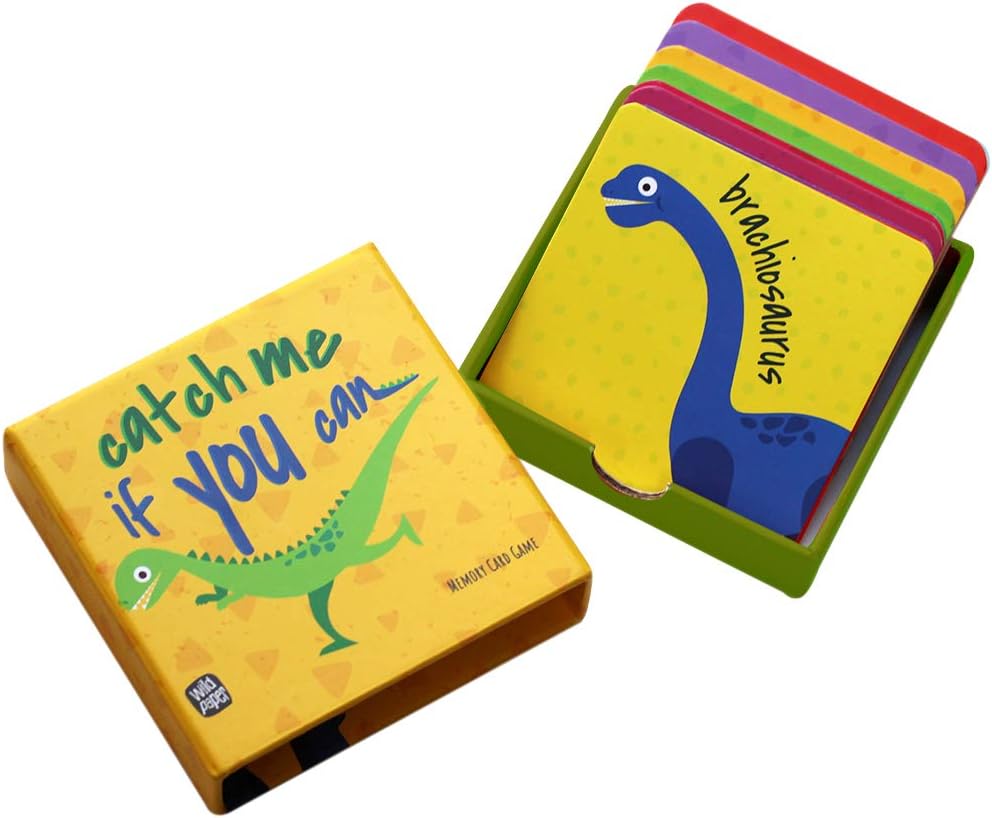 Wildpaper Dinosaur Memory and Educational Flash Card, 36 Cards for Kids, Match The Cards and Learn, Parent Child Bonding Game, Ages 2 and Up